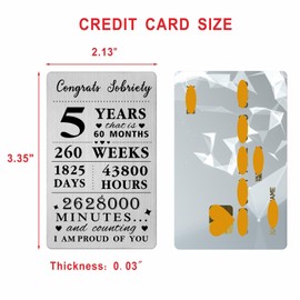 Gezxin 5 Year Sobriety Card For Men Women- 5th 5 Year Sober Gifts- Metal Recovery Presents