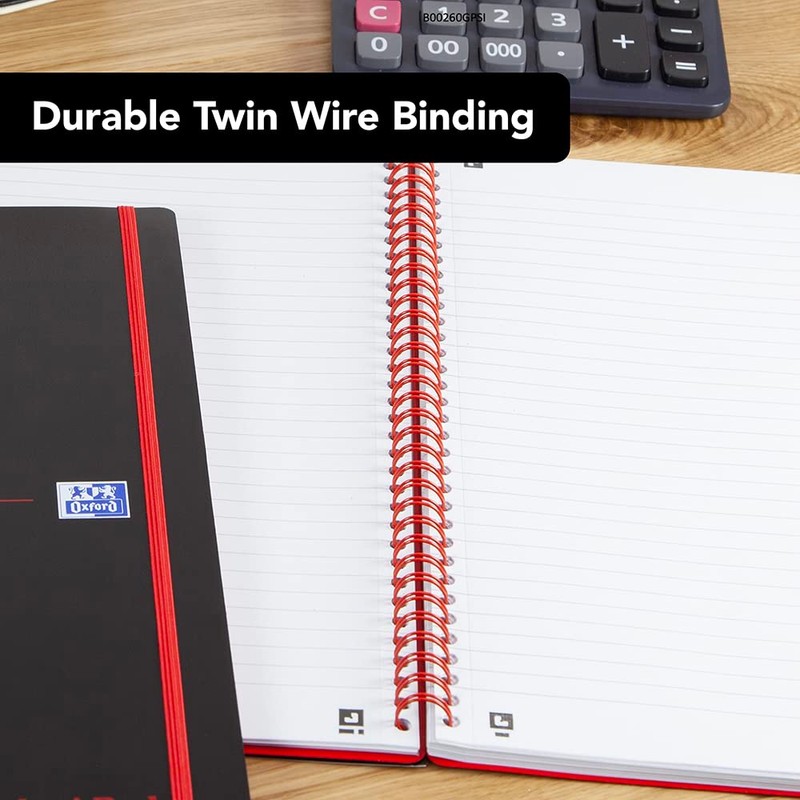 Black n' Red A6 Twinwire Poly Cover Notebook - Black/Red