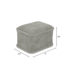 Allure - Rich Suede Gray Luxury Ring Box With Double Ring Slot, Elegant Diamond Ring Case, With Gray Velour Interior, Jewelry Display Gift Box, For Unique Proposal Or Wedding
