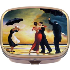 The Singing Butler Brass Rectangle Pill Box