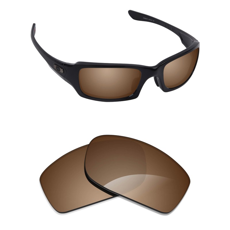 Alphax Dark Brown Polarized Replacement Lenses for Oakley Fives Squared
