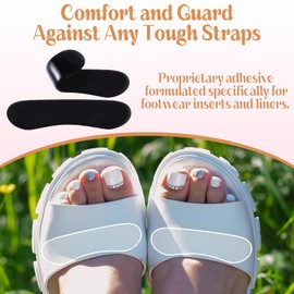 Cutecrop 6 Pair Sandal Shoe Strap Extender Heel Sandal Strap Cushion Strips Heel Grips Liner Insert for Shoes Too Big Preventing Slipping, Rubbing, Non-Slip(Black)