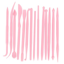 Herramientas de Arcilla, 14pcs Herramientas de Cerámica para Moldear y Esculpir, Herramientas Plástica de Modelado Escultura para Plastilina Polímeros Cerámica Pasteles Cera Foamy, Niños(Rosa)