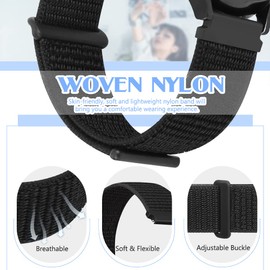 Huamanlou Nylon Watch Straps, 16 mm, 18 mm, 20 mm, 22 mm, Quick Release Bracelet for Men and Women, Adjustable Breathable Woven Sports Bands, Nylon