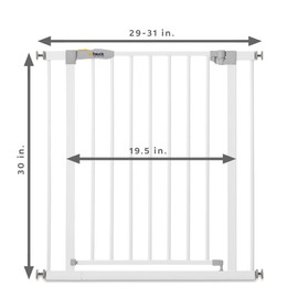 Hauck Open N Stop Pressure Fit Baby and Pet Safety Gate, Accommodates 29 to 31" Wide Home Doorway, Stairway, or Hallway, White