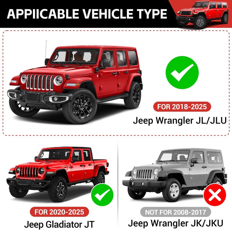 Utiiy Center Console Hanging Organizer for 2018-2025 Jeep Wrangler JL