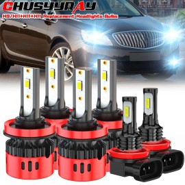 CHUSYYRAY Fit Buick Verano 2012-2017 Combo 6X LED Headlight High/Low+ Fog Lights Bulbs Kit