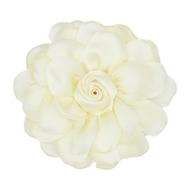 Rose Flower Fabric Hair Clips & Brooch Pins Set - Dual-Function Accessories for Women's Wedding, Party & Dance Events (Cream)
