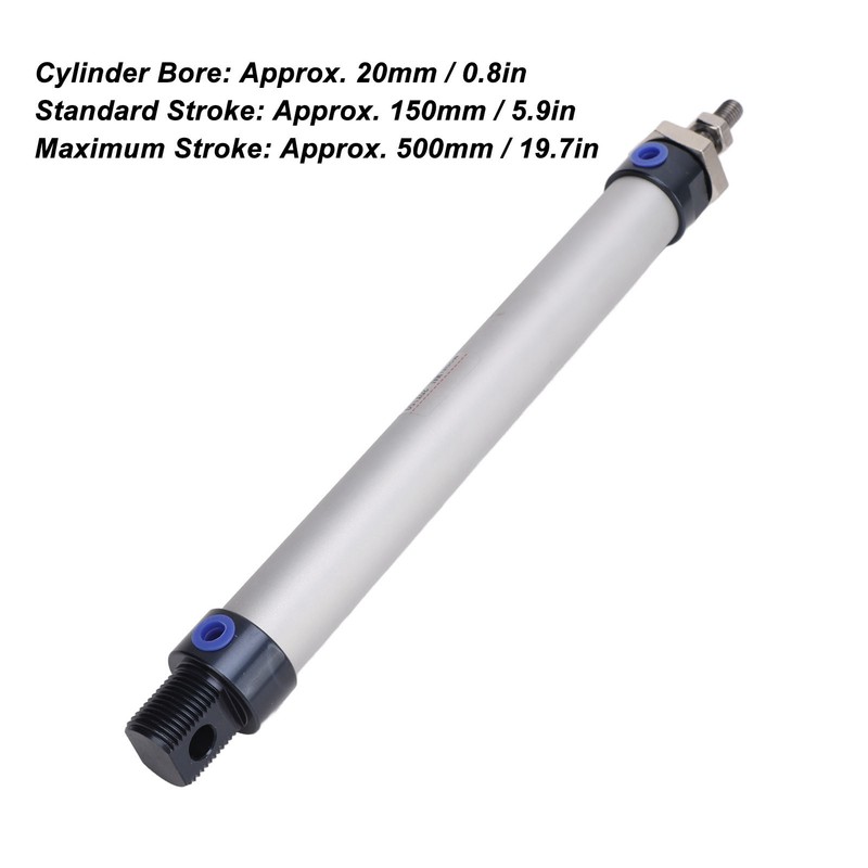 Compact Air Cylinder Aluminum Alloy Pneumatic Cylinder 20mm Bore 150mm