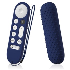 AKSHFETH Remote Case for Google TV Streamer 4K Remote 2024 Google GY3LE Silicone Protective Cover Sleeve with Lanyard (Dark Blue)