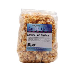 Amish Good Premium Caramel Popcorn with Cashews Real Butter and Coconut Oil in 12 oz Bag