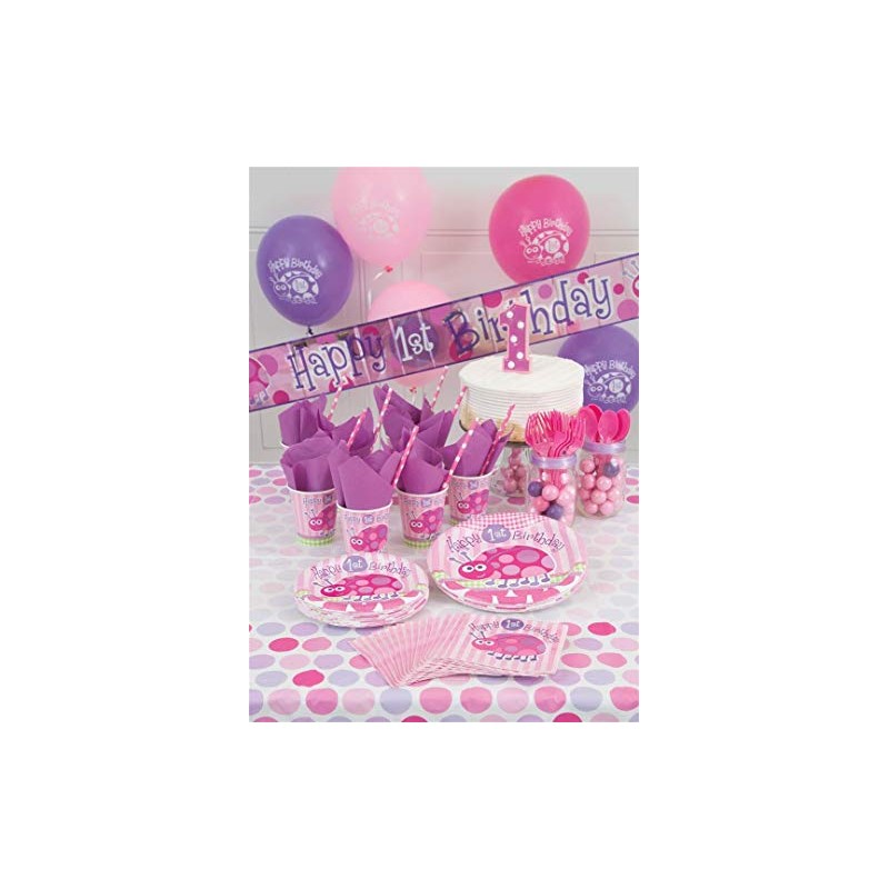 Unique Party 40395 - 23cm Pink Ladybird 1st Birthday Party