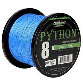 fairiland 8 Strands Braided Fishing Line, Solid Weaving 8X Braided Line for Smooth Casting, Strong Abrasion Resistance, High Sensitivity and Zero Stretch, 21-80 Test-LB, 328yd-0.23mm-39lb, Blue