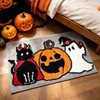 APROPHIC Halloween Bath Mat Non-Slip, Black Cat Ghost Pumpkin Super
