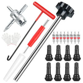 Lettry 22Pcs Quick Change Tire Valve Tool Kit, Tire Valve Stem Core Quickly Replacement Tool Kit, Perfect Tool for Replacing Leaky Valves in Cars,ATVs,Trucks, etc, With 4 TR413/TR414, 8-Way Valve Tool