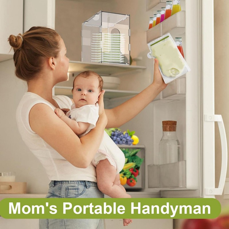 Breast Milk Freezer Storage Organizer Acrylic Transparent Removable Breast Milk