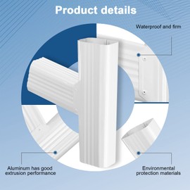 SUKABU Downspout Y Connector 2x3 Left High Gloss White