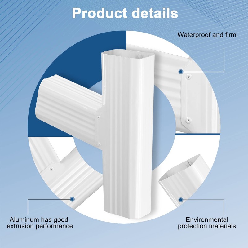 SUKABU Downspout Y Connector 2x3 Left High Gloss White