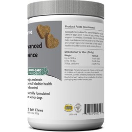 NaturVet Senior Advanced Incontinence Dog Supplement – Helps Support Dog’s Bladder Control, Normal Urination – Includes Synergistic Blend of Botanicals – 120 Ct. Soft Chews