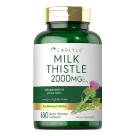 Cardo Mariano Milk Thistle 180 Capsulas Premium Eg I23 Sabor Sin Sabor
