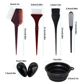 22 Piece Hair Dye Brush Kit, Hair Dye Bowl and Brush Set Kit, Tint Brush Earmuffs, Mixing Spoon, Gloves and Disposable Shawl,Shower Cap,Hair Dye Bowl Your DIY Salon Hair Coloring Kit.