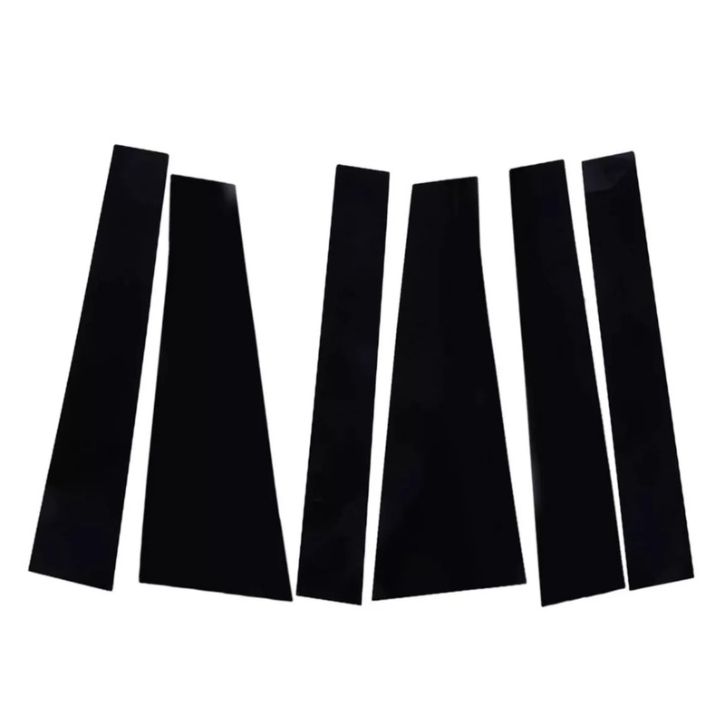 RONTCOS 6pcs Gloss Black Pillar Post Door Window Cover Trim