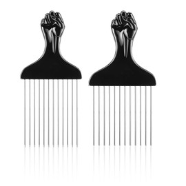 WLLHYF 2 Packs Metal Hair Comb Hair Pick Wig Braid Hair Rat Tail Combs Styling Comb Hair Picks for Curly Hair for Hair Styling Hairdresser Tool Men and Women
