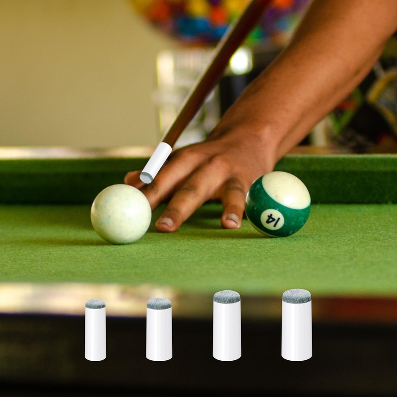 QIANCAIWANG 20 Pcs Pool Cue Tips, 4 Sizes Replacement Slip