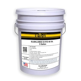 ELBALUBES S-HYD 46 Zinc-Free Ashless, Hydraulic Oil | AW 46 | Hydraulic Fluid | Cross Reference: Mobil VELOCITE. Shell TELLUS 46, Rando 46. NUTO 46, HYSPIN AW 46, Turbine 46 (5 Gallon Pail)
