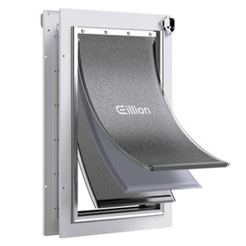 Eillion Large Dog Door for Exterior Door Dog Door for Door, Doggie Door with Aluminum Frame, 3 Flaps, Metal Closing Panel and Lock