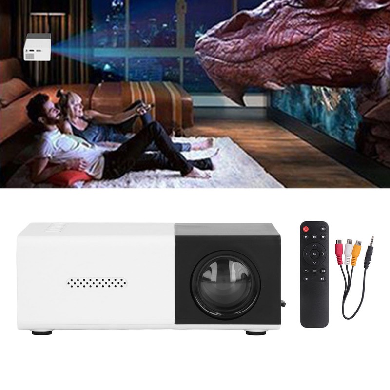 Mini Projector Built in Speakers Diffuse Reflection Imaging Black 1080P