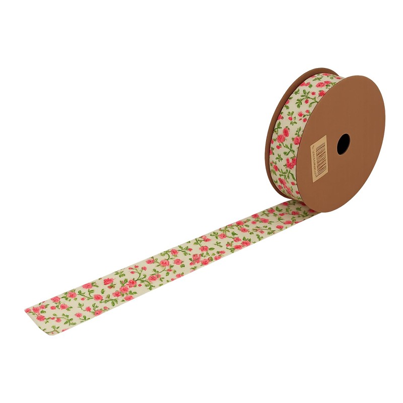 Inastri Trimit Floral Cotton Bias Binding Tape 20 Metres, 25mm