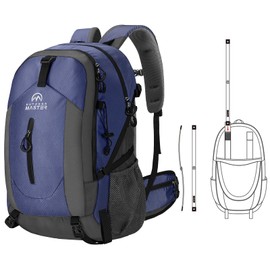 OutdoorMaster 50L Hiking Backpack with High Strength Aluminum Support, Lightweight Travel Backpack with Rain Cover, Waterproof Camping Backpack for Men Women -Blue