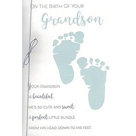 ON THE BIRTH OF YOUR GRANDSON CARD .PRELUDE, 9X 6 INCHES.