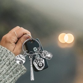 iplusmile Mini Baseball Keychain Zinc Baseball Sports Keychain Baseball Party Award Sports Theme Party Supplies Souvenir Gift