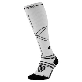 STOX Energy Socks, Men's Running Socks, Compression Class 23-32 mmHg, Thin Footbed, Compression Stockings, Running Compression Socks, Support Stockings, Thrombosis Stockings, Compression Socks, white