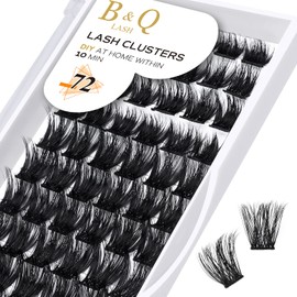 B&Qaugen Lash Clusters, B 06, Vegan, Cruelty Free False Eyelash Extensions, 72 Clusters, C D Curl, 18mm, Individual, DIY at Home