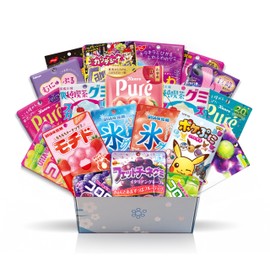 Japanese Gummy Candy Assortment Gift Box, 20 Pieces, Variety Pack with Fettuccine, Pure, Kororo, and Character Gummies