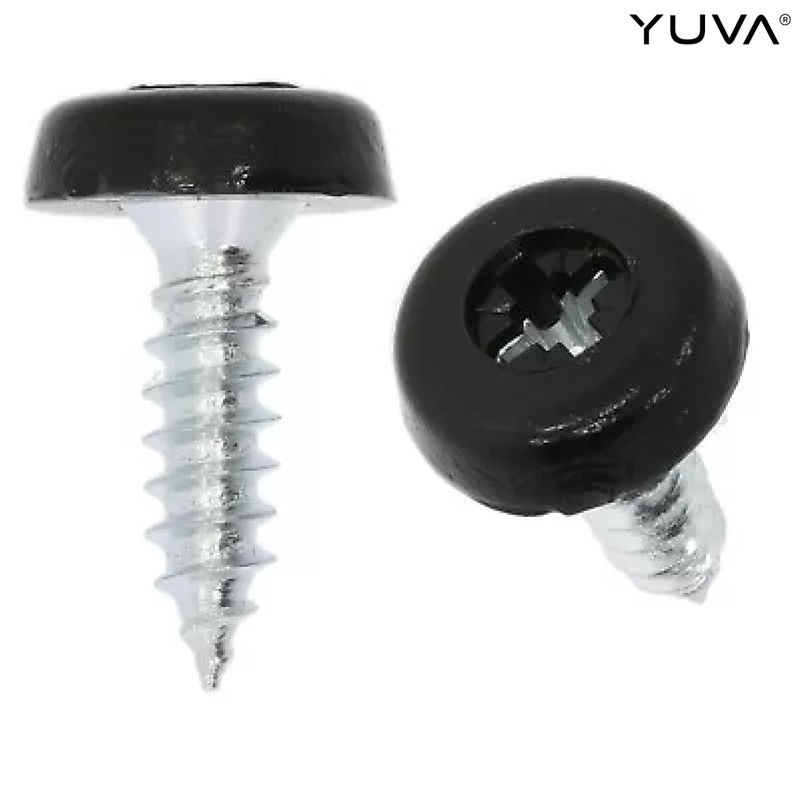 YUVA Number Plate Oversized Screws Plastic Top, Number Plate Screws