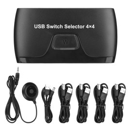 KVM Switch 4 Computers Sharing 4 USB Devices KVM Switches for Keyboard Mouse Printer for Windows for Linux for Chrome OS