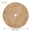 Christmas Tree Skirt Linen Burlap Tree Skirt with Ruffled Border