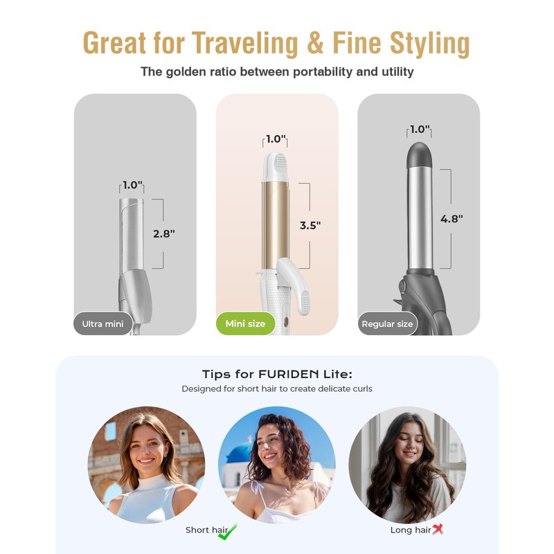 Europe Travel Curling Iron Mini: Dual Voltage Curling Iron for