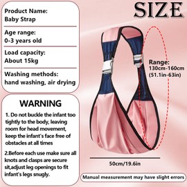 LHLZNB Breathable Baby Sling, Portable Adjustable Baby Carrier, Non-Slip Toddler Carrier,Baby Carrier Wrap, Quick Dry, Thick Shoulder Straps,Baby Hip Sling Carrier for Outdoor Use (Pink)