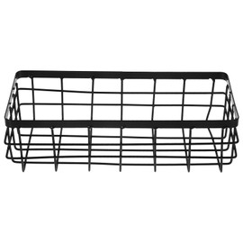 PACKOVE Black Wire Basket Metal Wire Basket Wire Shower Basket Rectangular Metal Basket for Bathroom Kitchen (Small)