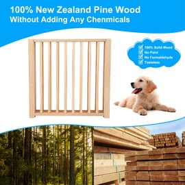 YOCAN Freestanding Wooden Dog Gates -Foldable Pet Gate Indoor Dog Fence, Dog Gate for Doorways, House, Stairs, Halls-（3 Panel 24”）