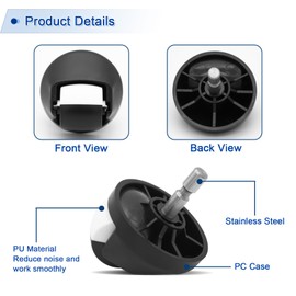 Coodss Replacement Front Wheel Caster Assembly Compatible with All iRobot Roomba 500, 600, 700, 800, 900, e, i, & j Series Robot Vacuum Cleaners Anti-Slip Accessories, 2-Pack