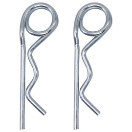 SKIR'CO (2 Pack) Galvanised Steel Spring Pins 3mm Double Ring R Clips R Shape Spring Pin