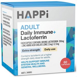 Happi Adults Daily Immune + Lactoferrin 60 Capsules