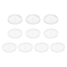 sourcing map 10Pcs 80mm/3.1in Air Vents Circular Soffit Vents, White Plastic Soffit Vent Cover for Bathroom Home, Office, Kitchen, Cabinet, Wardrobe