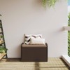 Heemab Storage Bench with Cushion, Brown PE Rattan, Comfortable Seating